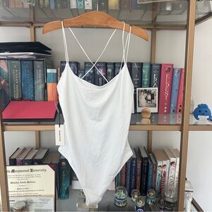 NWT Babaton White Fisk Contour Bodysuit Size S